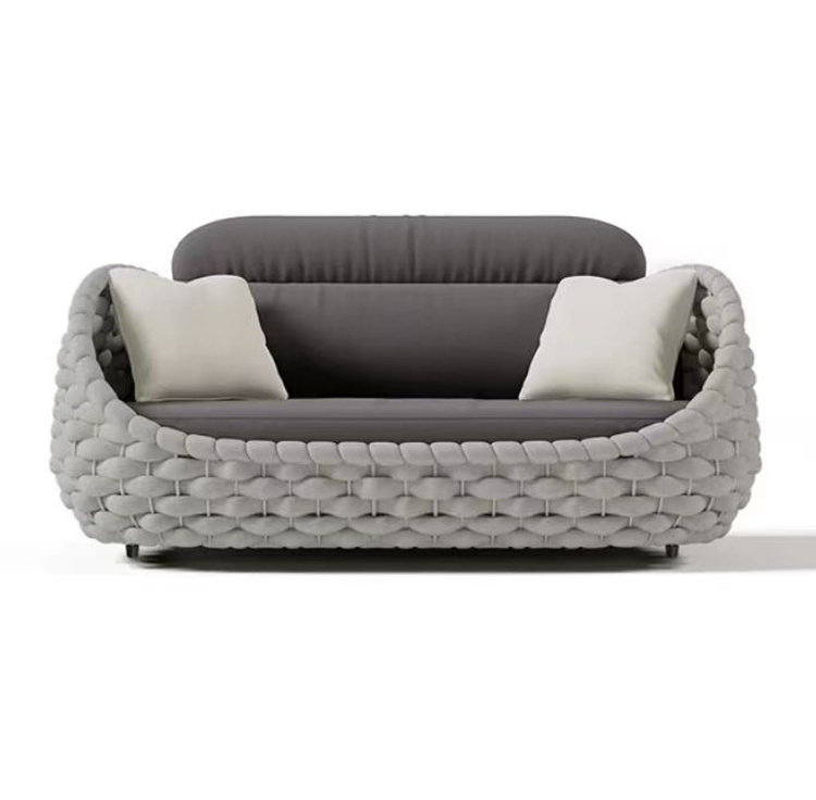 Nordic Design Garden Sofa Patio Curl Rattan Sofa Leisure Lounge Chair Outdoor Furniture Sofa Set Mofabricumodern Homee 1 Set