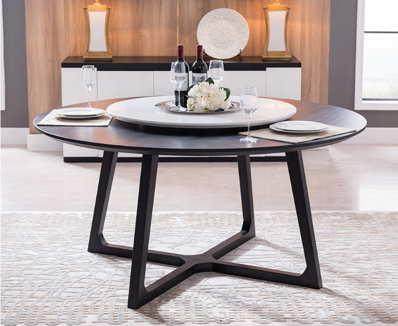 Wood Dining Room Furniture Round Dining Table Italian Simple Design 8 Seater Solid Home Furniture Modern Traditional 1pcs