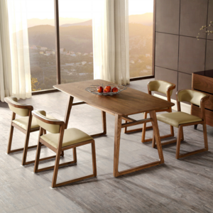 New Modern Design Dining Room Furniture Solid Wood Dining Table Set Home Furniture Wooden Table Dining Set of 4 Chairs