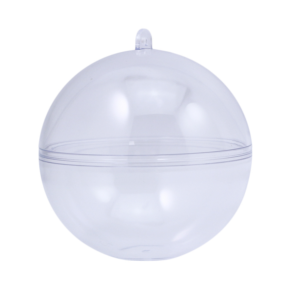 85mm DIY Holiday Christmas Ornament Clear Hanging Flat Bottom Plastic Ball Container