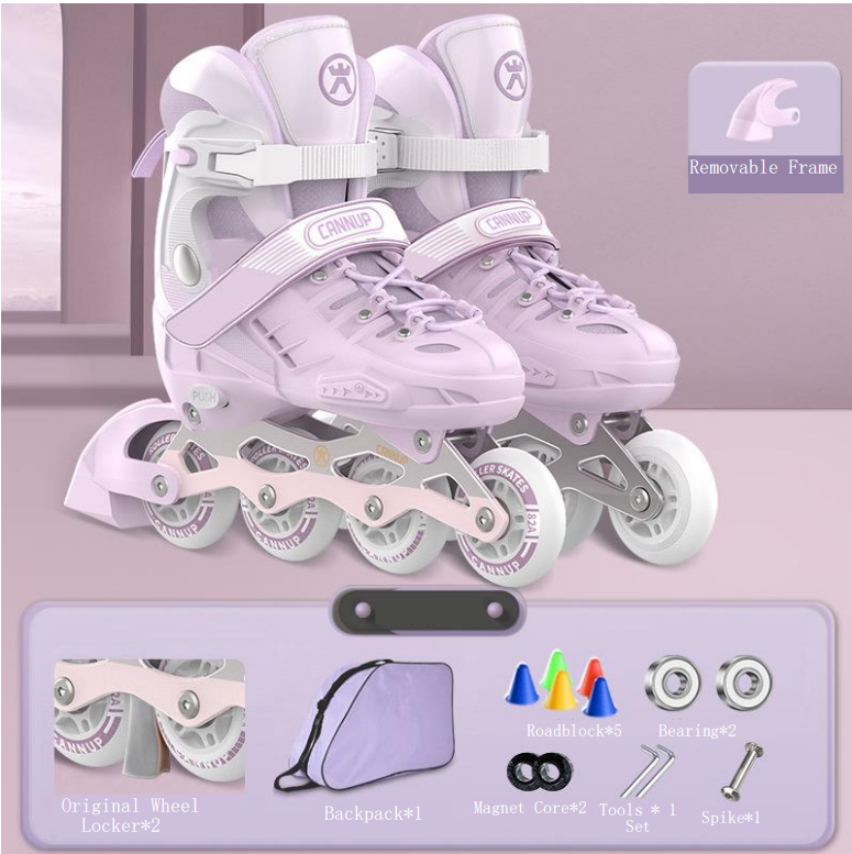 Adjustable Size Roller Skate Shoes Inline Skateboard Roller Skate Shoes Four Wheels With Specialize Protective Gear Hip Care