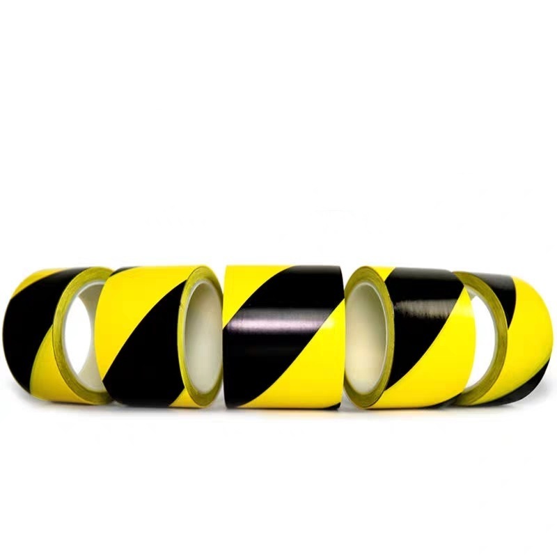 Zebra Line Barrier Strip Yellow and  Black PVC Warning  Safety Stripe Vinyl Tape for Safety Marking Applications