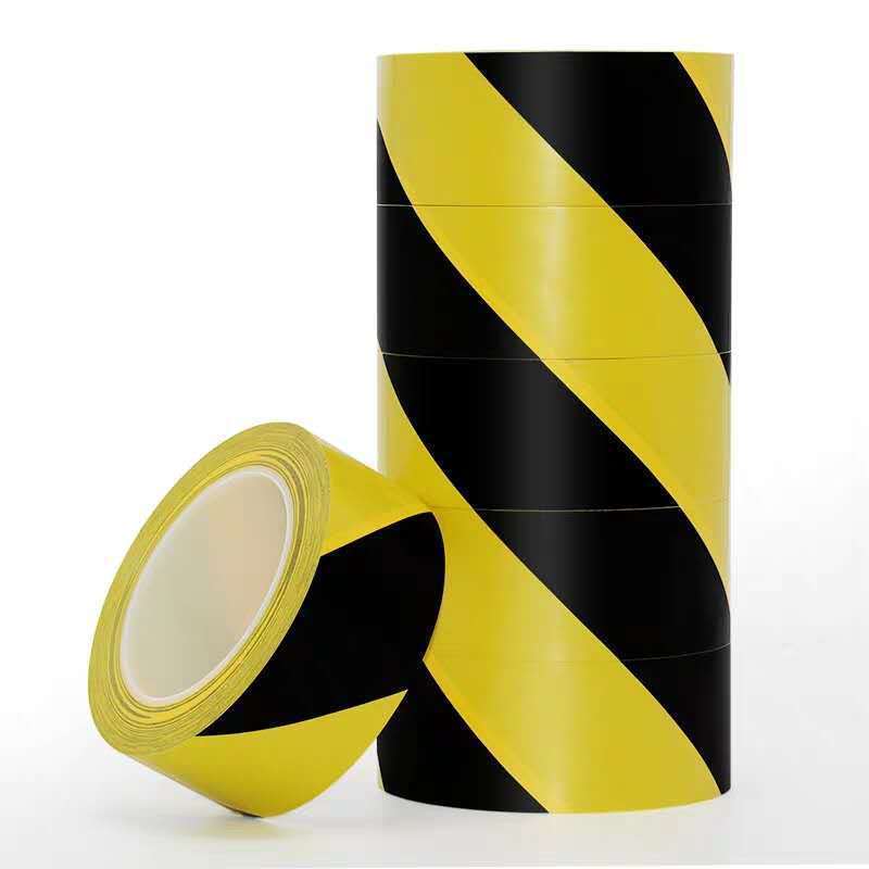 Zebra Line Barrier Strip Yellow and  Black PVC Warning  Safety Stripe Vinyl Tape for Safety Marking Applications