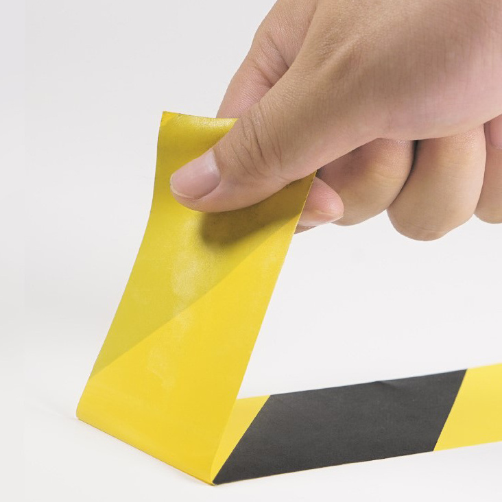 Zebra Line Barrier Strip Yellow and  Black PVC Warning  Safety Stripe Vinyl Tape for Safety Marking Applications