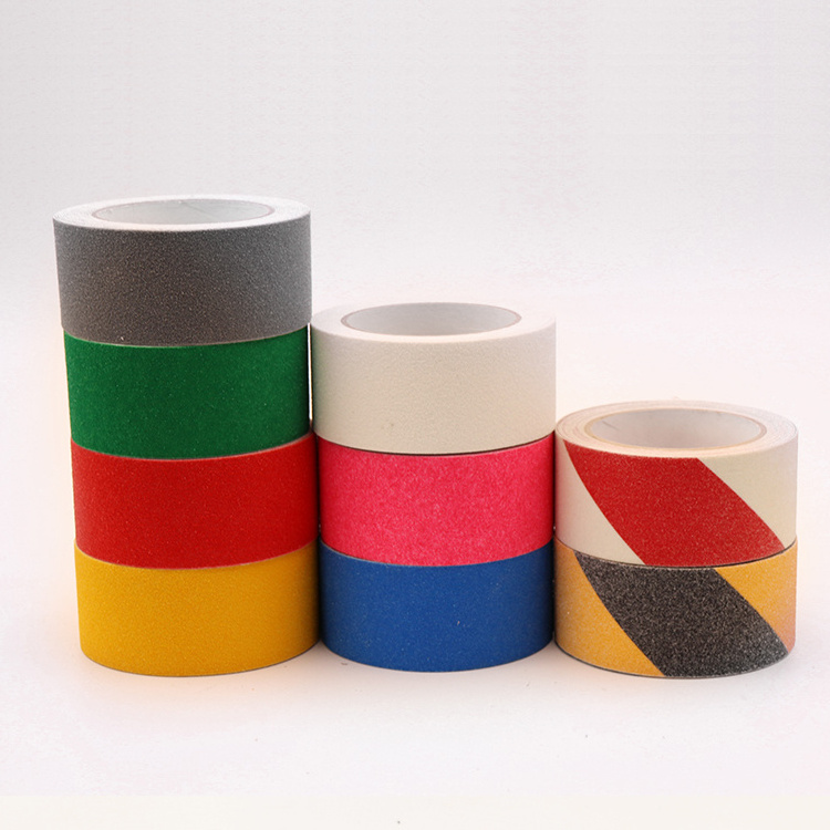 Custom indoor and outdoor black yellow red white non slip tape anti slip self adhesive anti slip strip tape for stairs