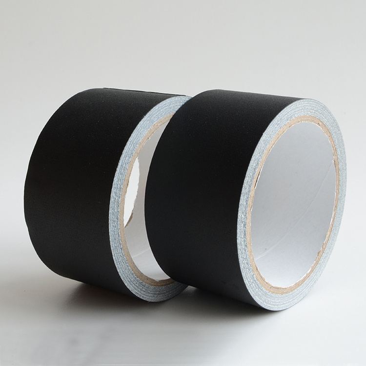 Strong Adhesion Non-reflective Low Gloss Finish Vinyl Coated Matt Cloth Black Gaffers Gaffer Tape for Entertainment Film Indus