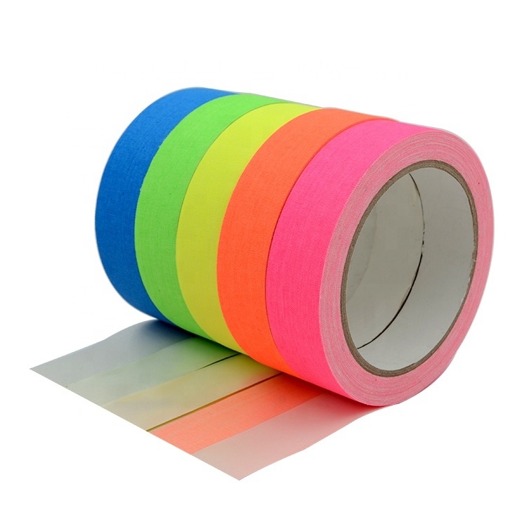 5 Colors UV Blacklight Reactive Tape Fluorescent Cloth Tape Neon Gaffer Tape