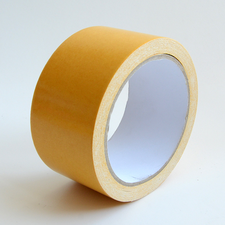 Hot melt waterproof yellow self adhesive double sided cloth splice carpet bonding seaming fixing tape with free sample