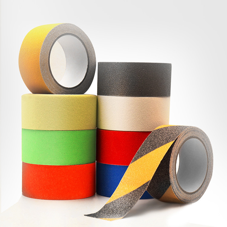 Custom indoor and outdoor black yellow red white non slip tape anti slip self adhesive anti slip strip tape for stairs