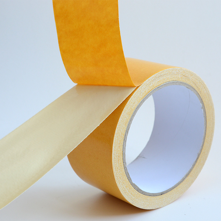 Hot melt waterproof yellow self adhesive double sided cloth splice carpet bonding seaming fixing tape with free sample