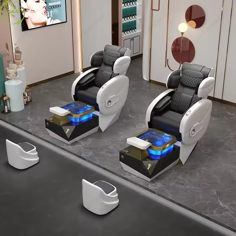 New Design Modern Black White Luxury Foot Care Spa Electric Message Pedicure Chair For Sale