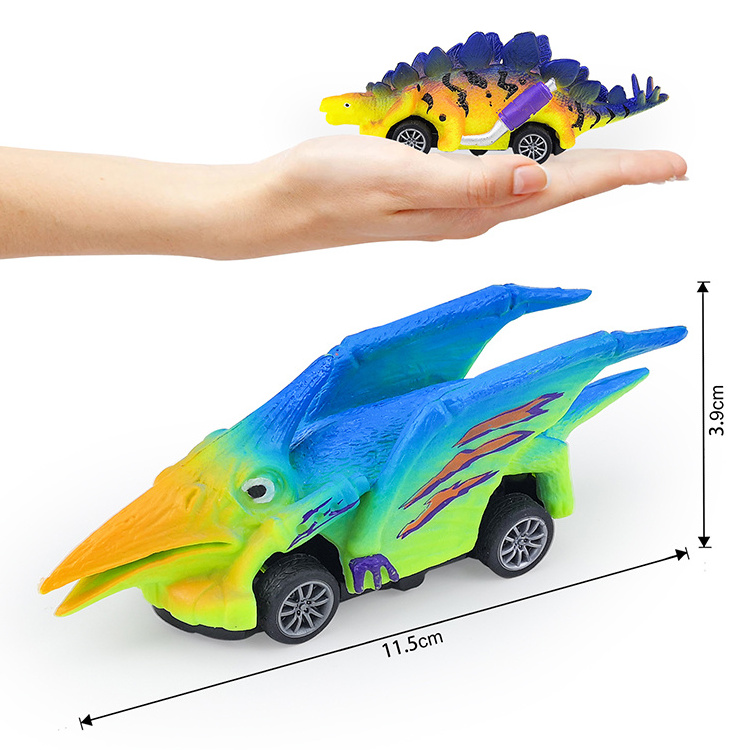 Wholesale 6 Styles Plastic Mini Animal Kids Preschool Play Vehicle Race Cars Truck Educational Pull Back Dinosaur Toys Car