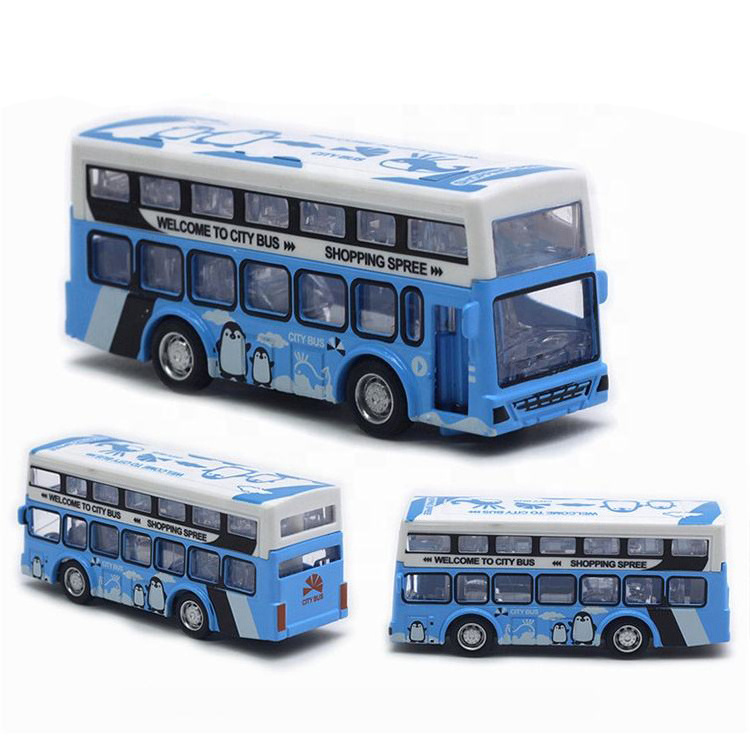 Diecast Alloy Mini Pull Back Yellow School Bus Toys Open Door Function Simulation Bus Toy