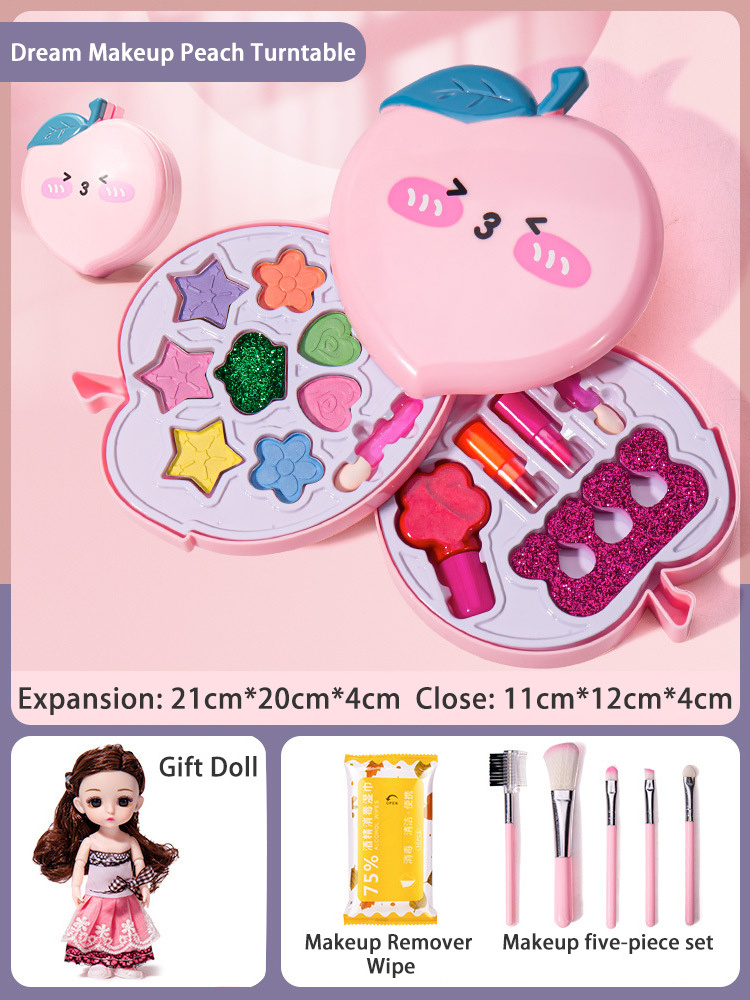 2024 Washable Gift Eye Shadows Lipstick Liquid Foundation Nail Polish Kids Make Up Kit box Beauty Set Real Makeup Girl Toys