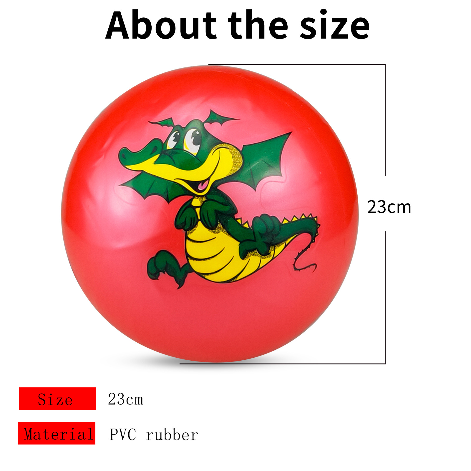 Custom 23cm PVC Colorful Cartoon Pattern Children Ball, Funny Outdoor Hand Racket Toy Mini Beach Water Inflatable Ball for Kids