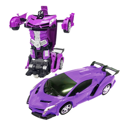 Hot sale Purple Transforming toy deformation robot remote control Robot Car 2 in 1 Induction Vehicle 360 degree