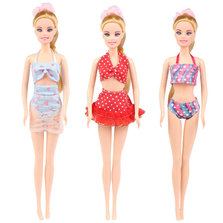 Wholesale High Quality 30 CM 11 Inch Wearable Swimsuit Bikini Suit beautiful  Fashion Girl Doll Toys Accessories Pretend