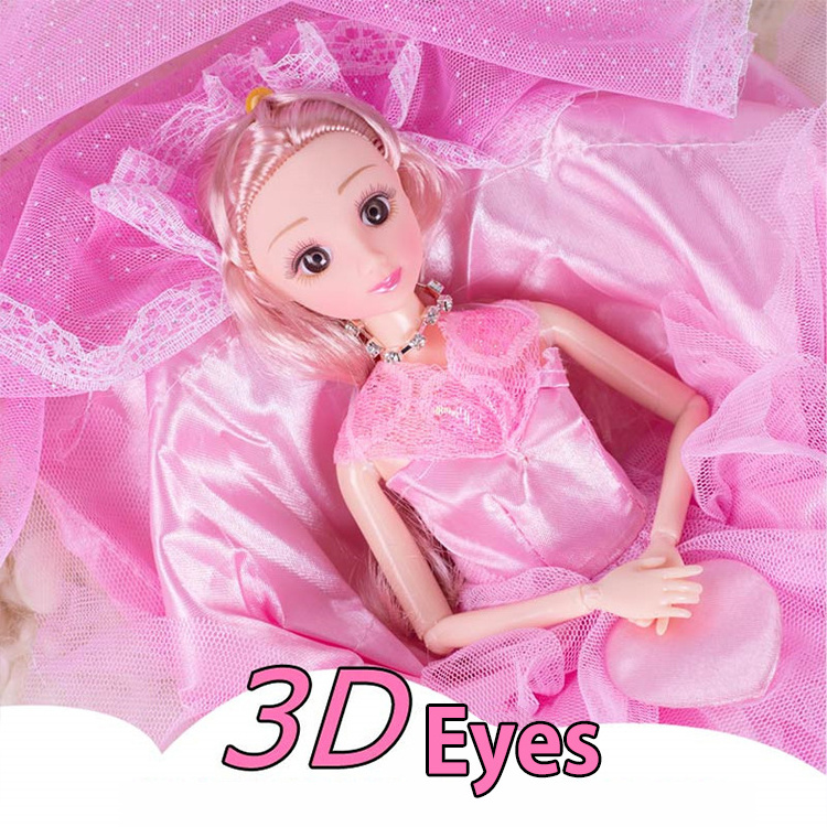 Customized Girls' and Children's Day Gift Box Set Exquisite Dressing 3D Simulation Eyes Wedding Dress Skirt Doll