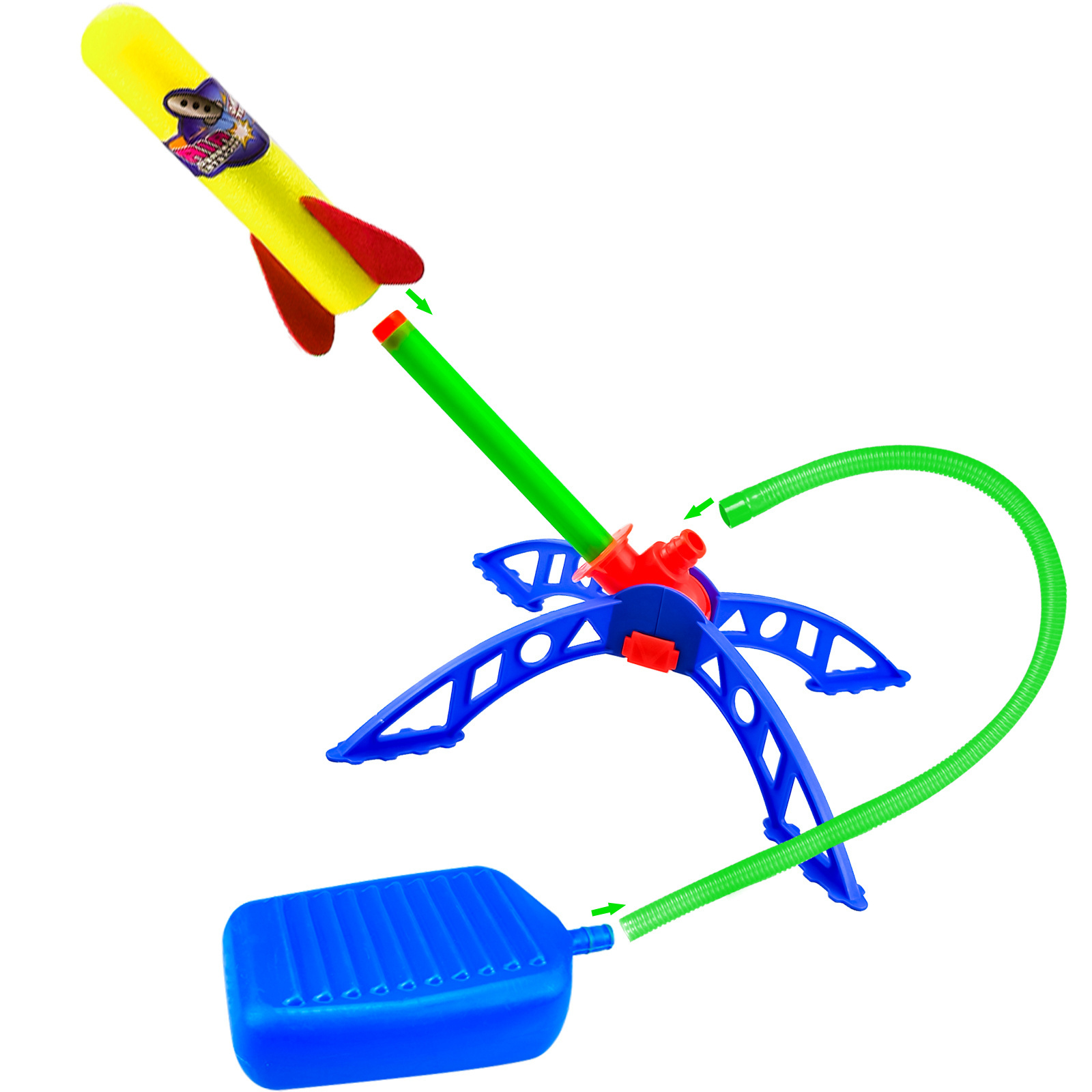 YongnKids Outdoor sports toys feet air rocket toy pedal model rockets funny toy rocket launcher with color box