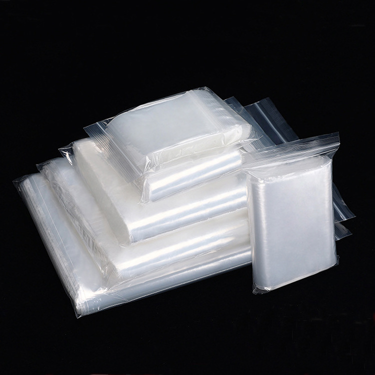 Wholesale Custom Clear Resealable Plastic Self-Sealing Zip Lock Bag Poly Baggies with Resealable Top Zip Lock