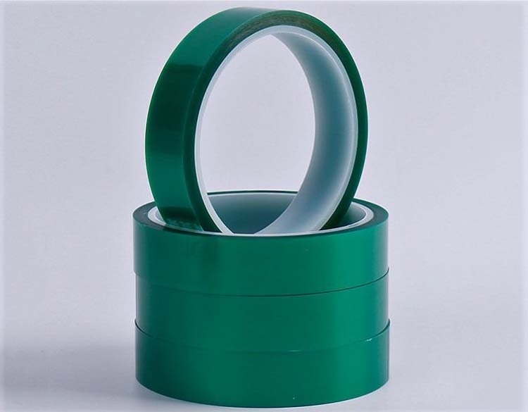 Powder Coating High Temperature Silicone Adhesive film Green PET Masking Industrial green polyester tape