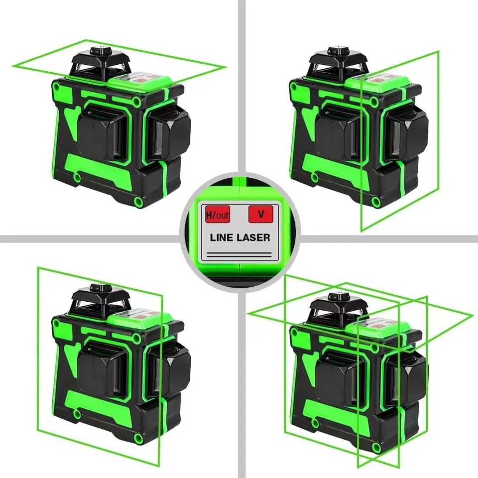 WUKI green strong light cross 12 line laser level dewalt with bracket self leveling 3D