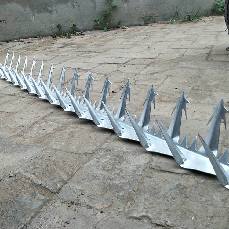 Garden Buildings fence top razor  barbed wire type anti climb spikes stainless steel material wall spikes