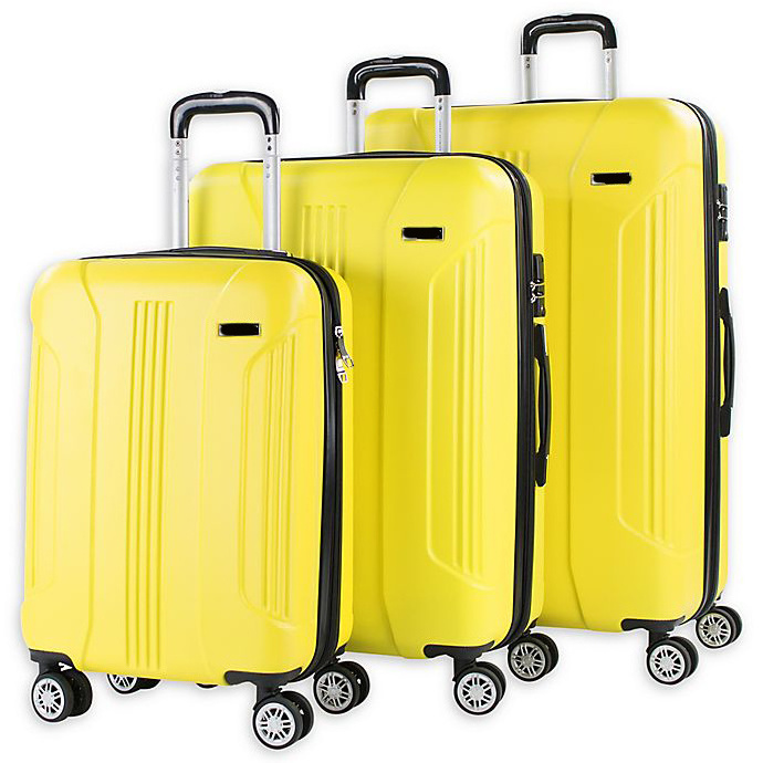 Custom luxury cheap hard shell trolley hand luggage travel carry metal abs suitcase sets of 3 with removable wheels