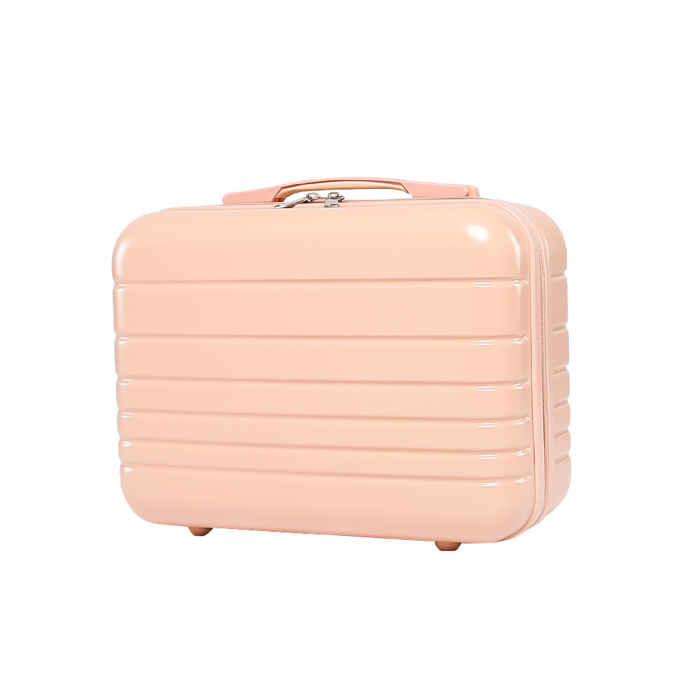 Wholesale Lightweight Portable Mini Suitcase Women 12/14 inch Pink Cosmetic Bag Travel Makeup Case