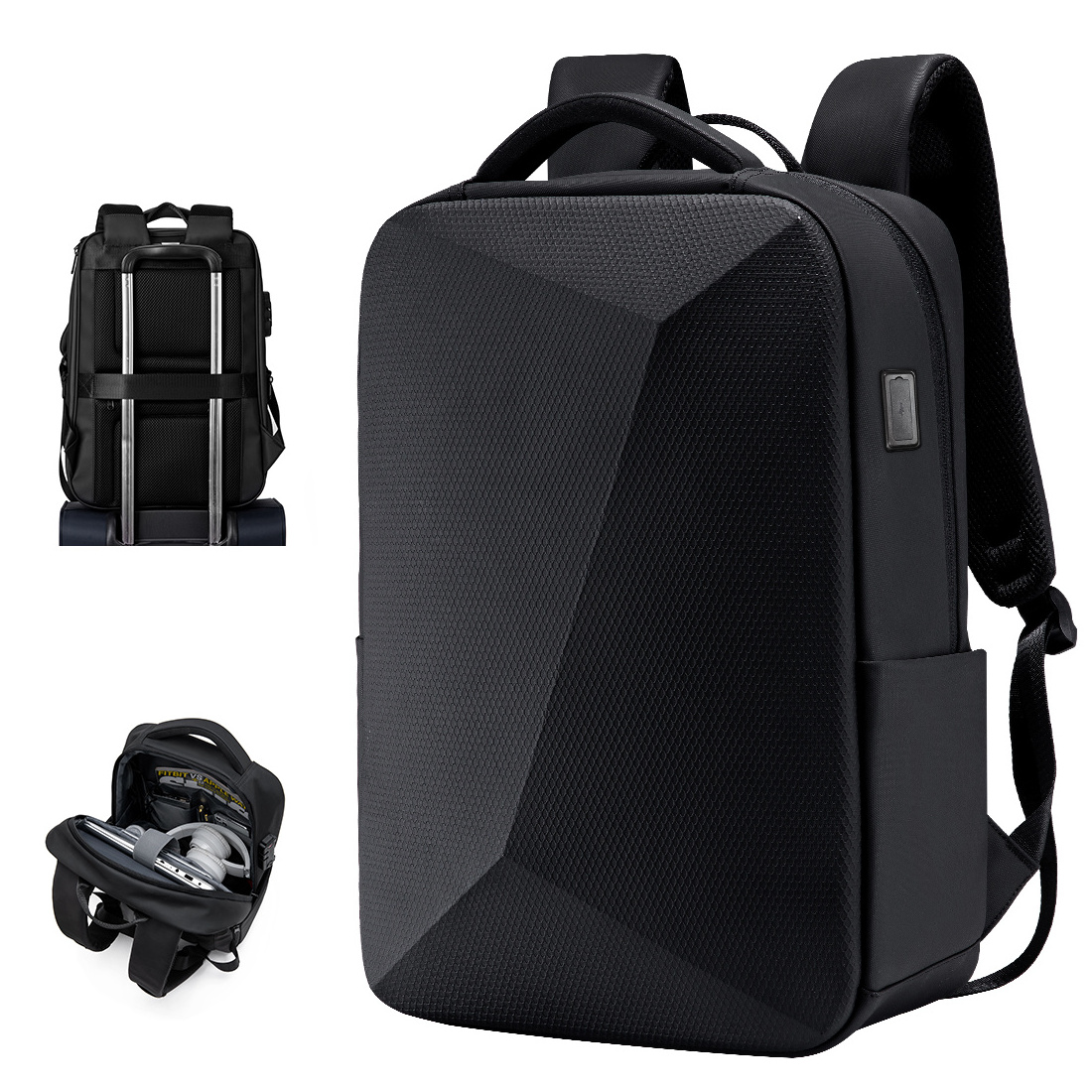 Waterproof Anti-theft USB hard case  Laptop Bag hardshell backpack business man EVA shell backpack