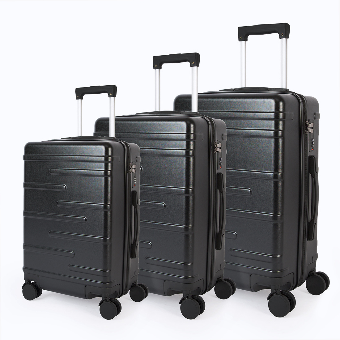 Hot Selling Hard Shell Long-distance Travel LuggageTrolley Suitcases Durable Plastic Luggage 3pcs Set