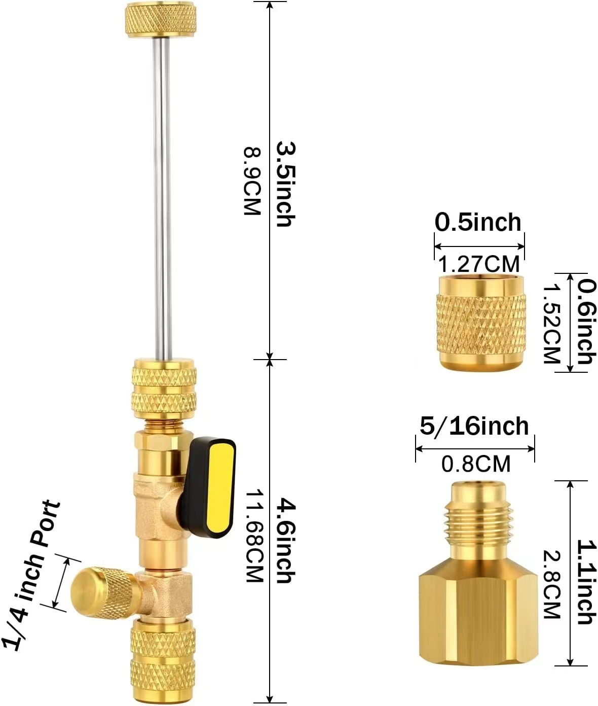 Valve Core Remover Installer Tool, R410A R22 AC Schrader Valve Core Remover, HVAC Valve Core Removal Installer