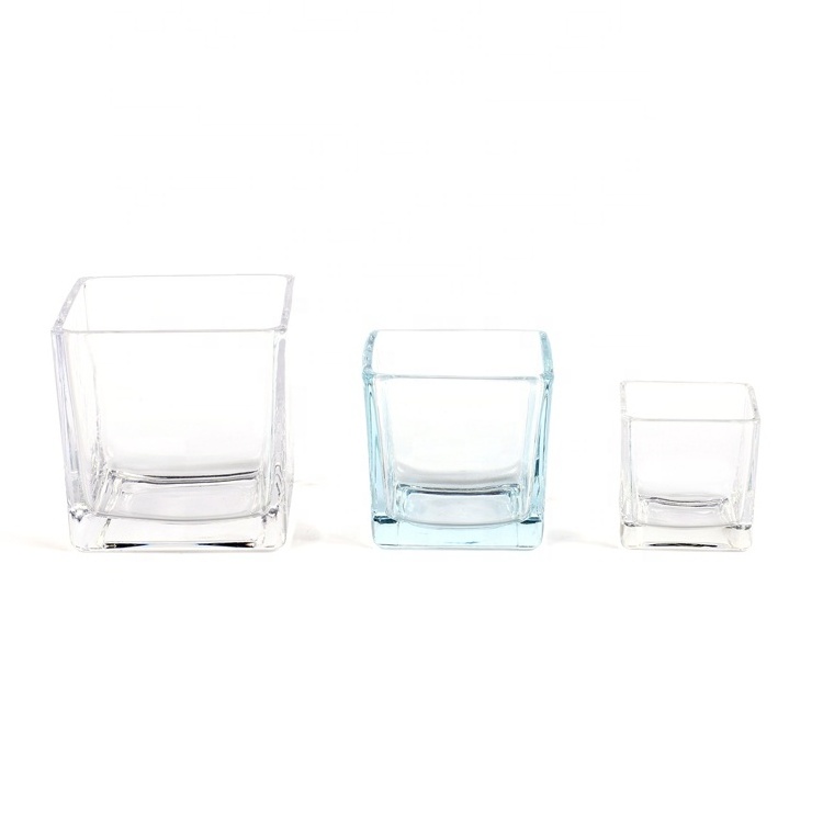 120 ml 250 ml 500 ml empty glass square shape containers jars for candle making