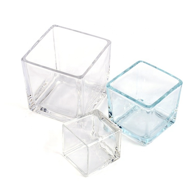 120 ml 250 ml 500 ml empty glass square shape containers jars for candle making