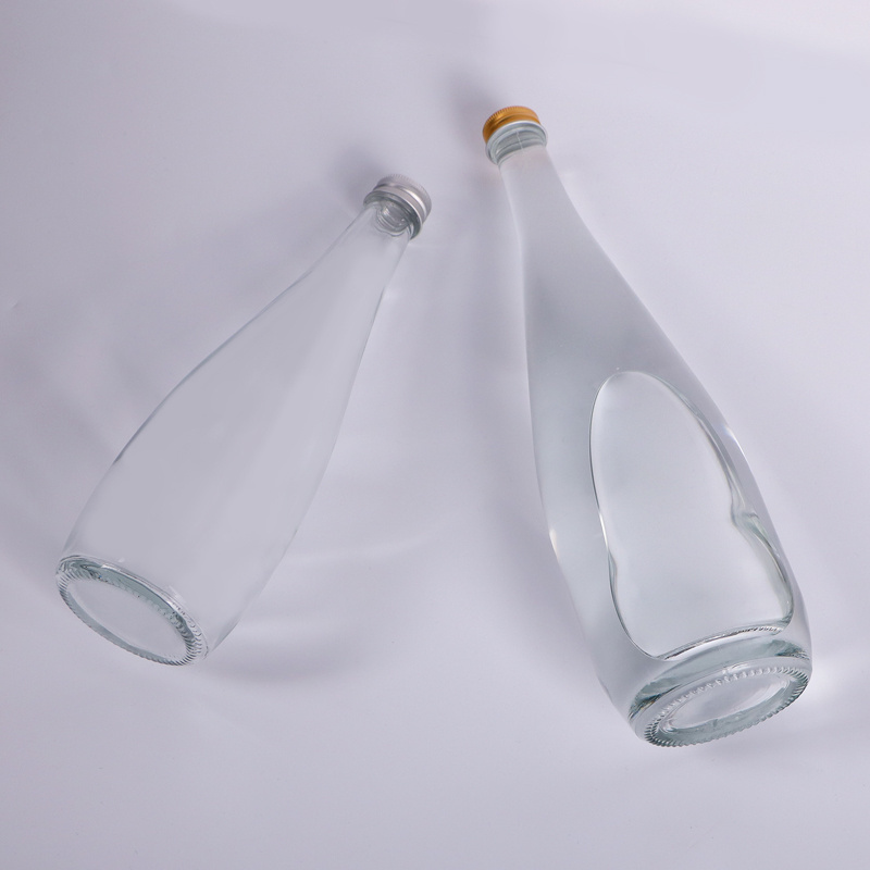 Wholesale 330 ml 500ml 750ml mineral soda spring water glass water bottle with aluminium cover