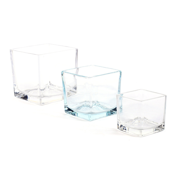 120 ml 250 ml 500 ml empty glass square shape containers jars for candle making