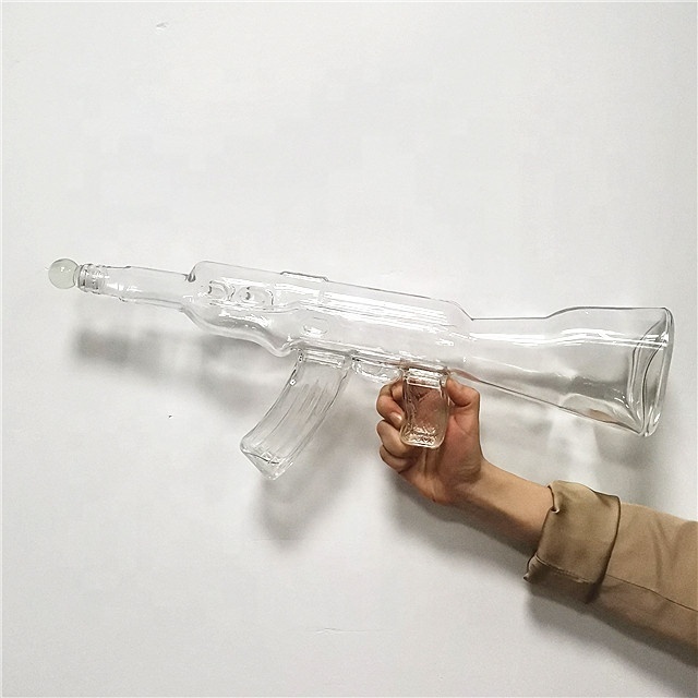 AK-47 gun shaped glass bottle recycled wine bottle glass vodka bottle