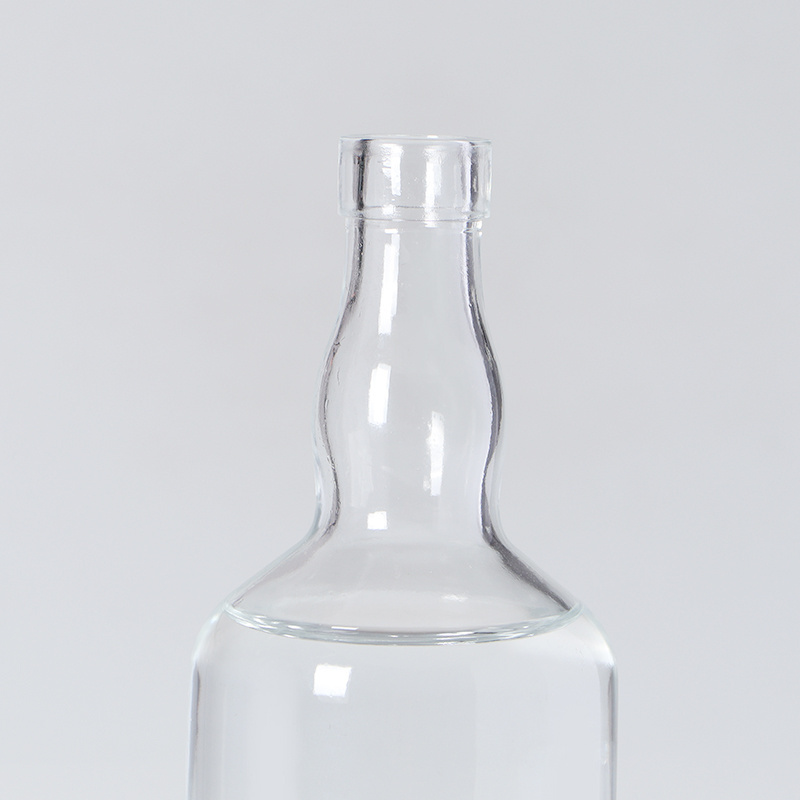 Clear empty 500 ml 750 ml 1 liter customized round shape liquor spirits wine glass bottle for vodka whiskey