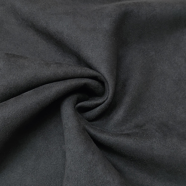 Free Sample Available Faux Leather Suede Fabric Black Scuba Suede Knitted Fabric