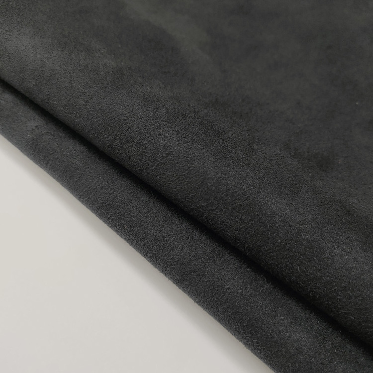 Free Sample Available Faux Leather Suede Fabric Black Scuba Suede Knitted Fabric