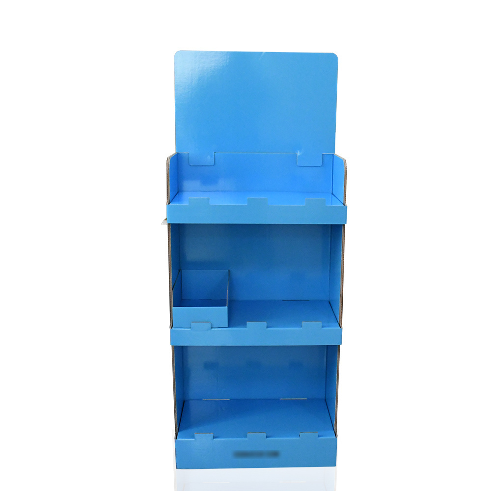 Effortless Assembly Creative 3-Shelf Corrugated Cardboard Shipper Display Stand for Promotional Pop-Ups Cardboard Display Stand