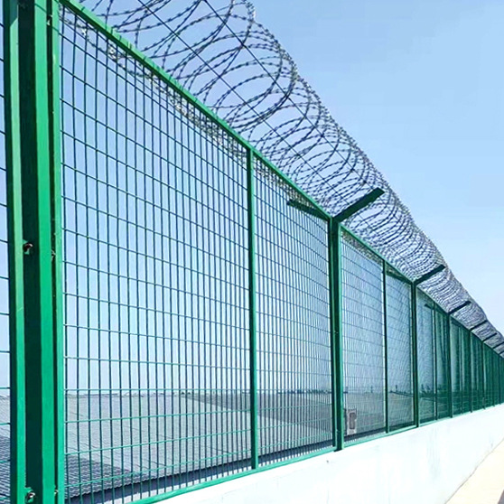 Customized Airport Prison Fence Welded Wire Mesh Fence Panel Anti Climb Security Fence