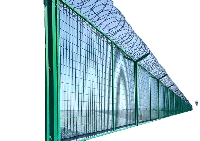 Hot sale 50x150mm 3d curvy PVC coated welded wire mesh fence and Prison Fence airport queue fence prices