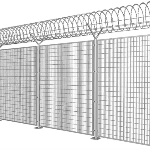 Hot sale 50x150mm 3d curvy PVC coated welded wire mesh fence and Prison Fence airport queue fence prices