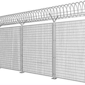 Hot sale 50x150mm 3d curvy PVC coated welded wire mesh fence and Prison Fence airport queue fence prices