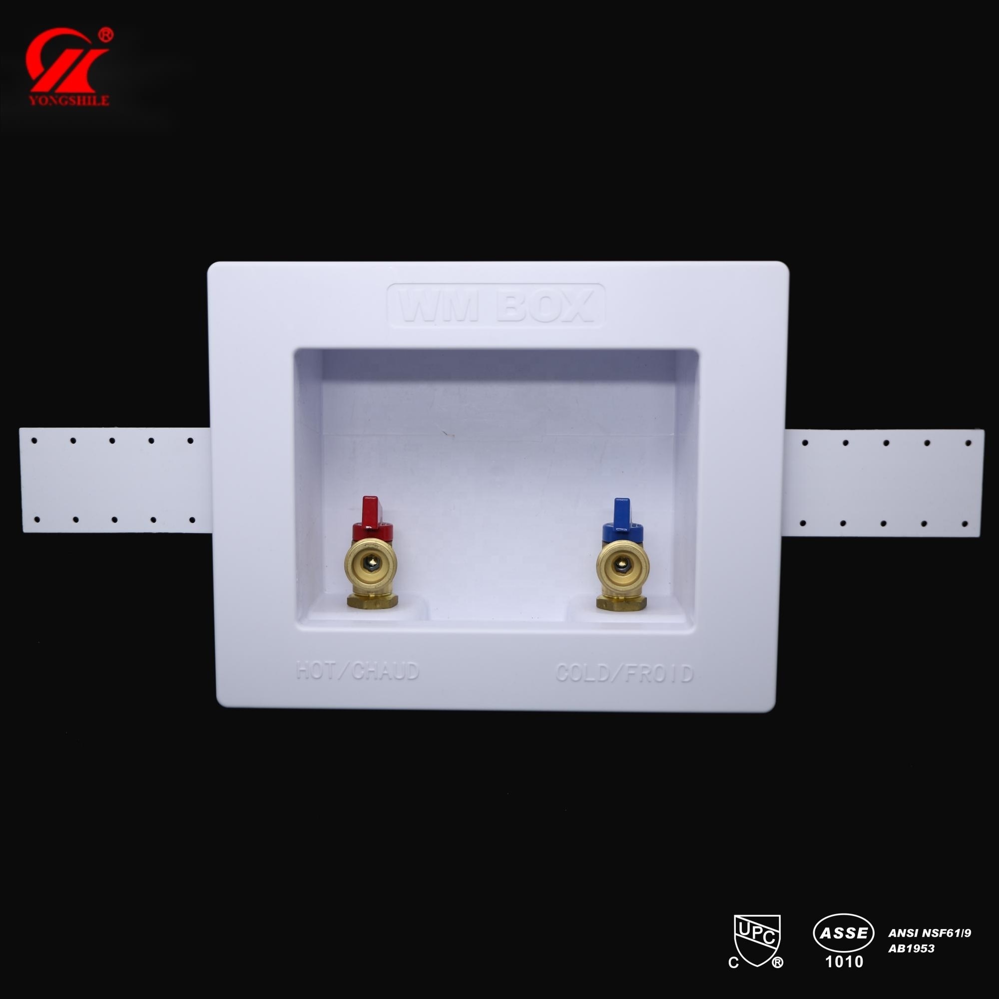 High Quality OEM Washing or Laundry Machine Outlet Box with Ball Valves 3 Quarters inch MHT Installed