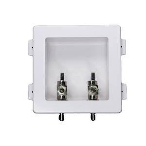 Lead Free Nickel Plated Lavatory/Faucet Outlet Box with Valve 1/2" F-1807 Pex inlet- 3/8" OD Comp