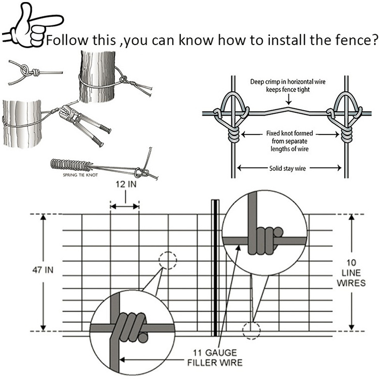 Good quality cattle field fence hot dipped galvanized