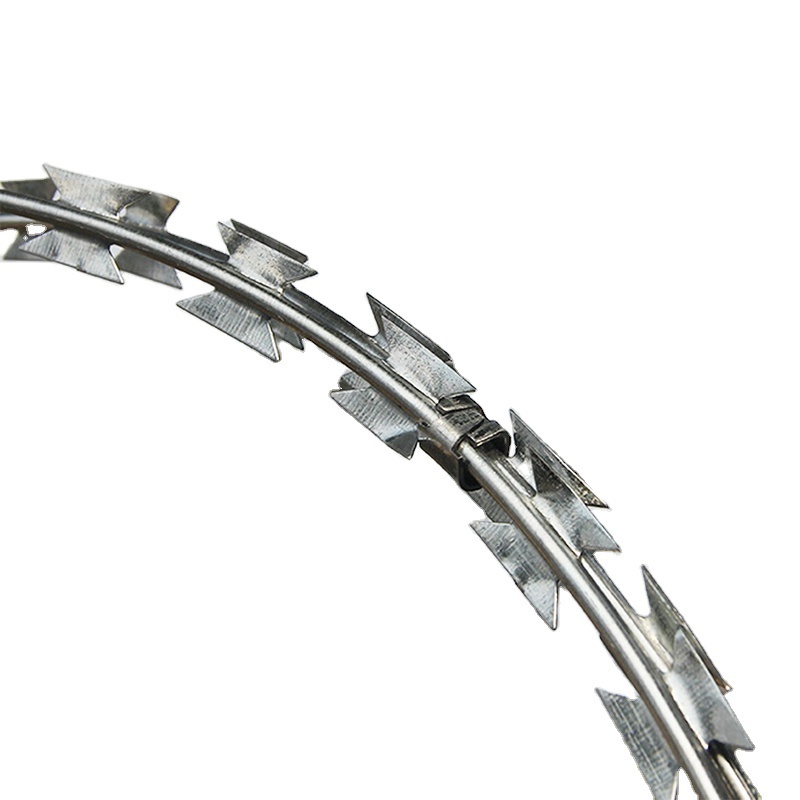 Hot Dipped Galvanized Razor Blade Wire BTO22 300/450MM Anti-Climb Razor Concertina Blade Fencing Security Wire Fence