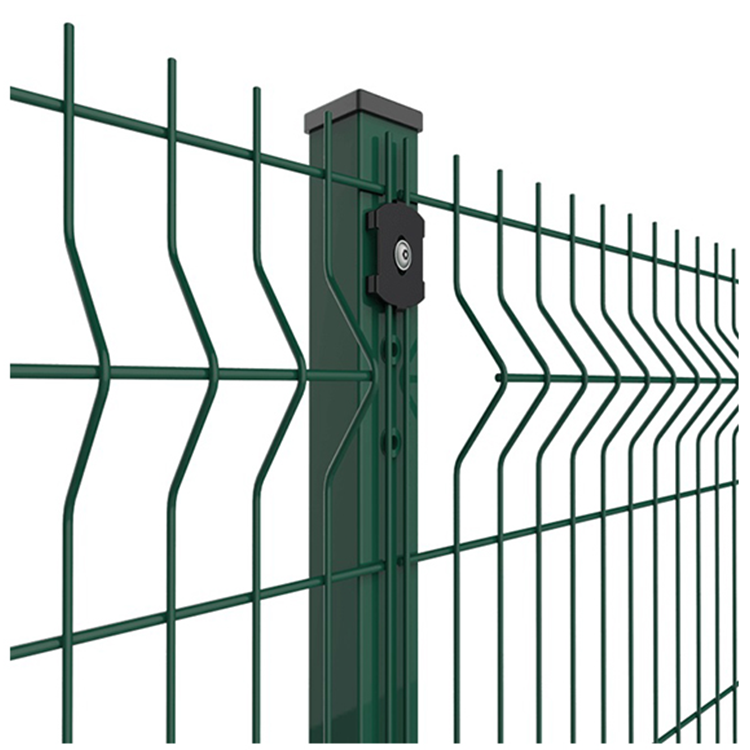 Steel Metal Garden Fence PVC Coated Green Curved Welded Wire Mesh Triangle Fence Panel